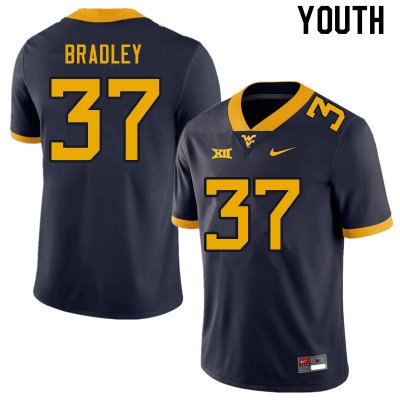 Youth West Virginia Mountaineers NCAA #37 L'Trell Bradley Navy Authentic Nike Stitched College Football Jersey VX15F46SX